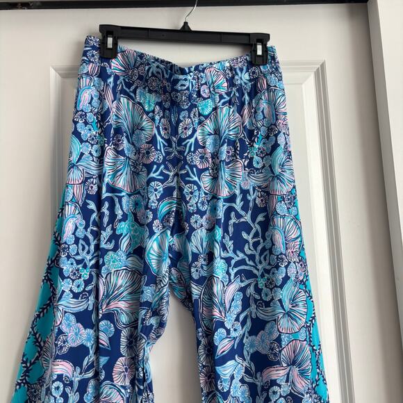 Lilly Pulitzer Bal Harbour Mid Pants Lapis Lazuli Mid Rise Palazzo Pants Sz XL - Picture 3 of 12